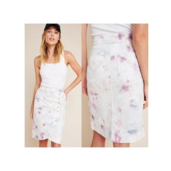 Anthropologie Kimmie Stretch Tulip Tie-Dye Skirt Size 2 - Picture 1 of 14
